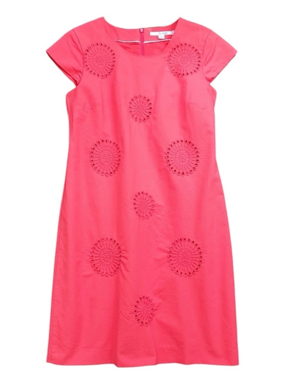 BODEN | Women’s Coral Pink Eyelet Embroidered Midi Dress, US 8